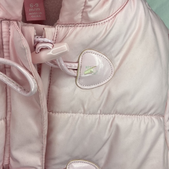 childrens Place Pink snow suit with ears bows and mitts 6-9 month - Picture 3 of 10